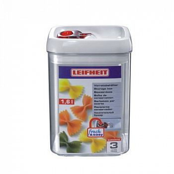 Контейнер для хранения продуктов Leifheit Fresh&Easy, пластиковый, квадратный, 1,6 л, прозрачный