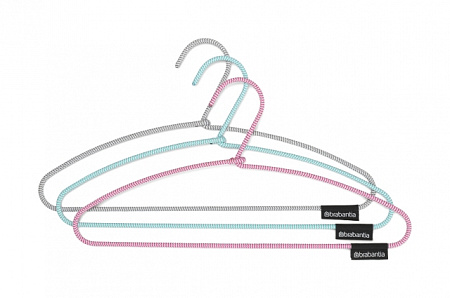 Плечики для одежды Soft Touch 3 шт мятный/розовый/темно-серый 41,5х21,5 см 105548 Brabantia